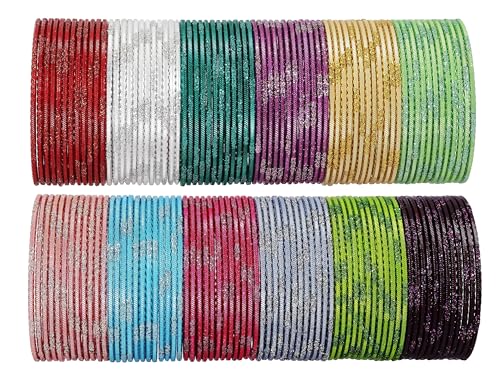 T4 Jewels Stylish Multi colour Metal Bangles set| Fancy Multicolour Bangles for women | Metal Chudi Set For Women | Women's Bangles T4 Jewels