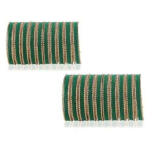 T4 Jewels Beautiful & Elegant Beads Studded Colourful Metal Bangles Set Fashion Jewellery - 110NO. 2.2 Inches All Bangle Sets T4 Jewels