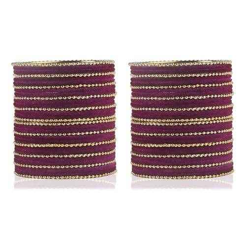 T4 Jewels Beautiful & Elegant Beads Studded Colourful Metal Bangles Set Fashion Jewellery - 110NO. All Bangle Sets T4 Jewels