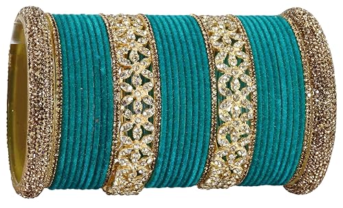 T4 Jewels Bangle Sets With AD And Velvet Bangles T4 Jewels