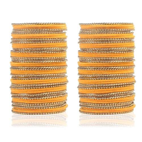 T4 Jewels Beautiful & Elegant Beads Studded Colourful Metal Bangles Set Fashion Jewellery - 110NO. All Bangle Sets T4 Jewels