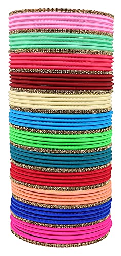 T4 Jewels Stylish Multi colour Metal Bangles set| Fancy Multicolour Bangles for women | Metal Chudi Set For Women | Women's Bangles T4 Jewels