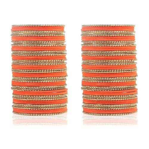 T4 Jewels Beautiful & Elegant Beads Studded Colourful Metal Bangles Set Fashion Jewellery - 110NO. All Bangle Sets T4 Jewels