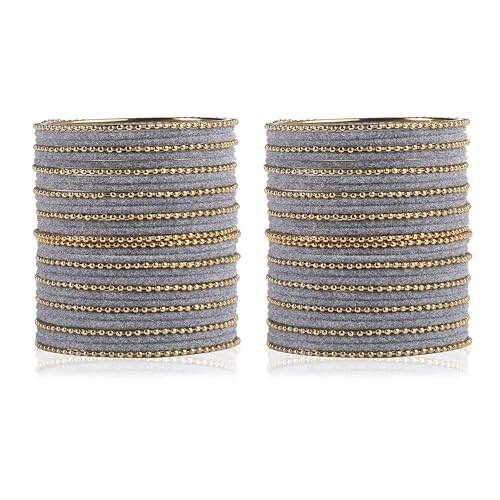 T4 Jewels Beautiful & Elegant Beads Studded Colourful Metal Bangles Set Fashion Jewellery - 110NO. All Bangle Sets T4 Jewels