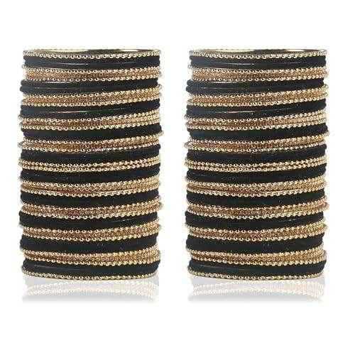 T4 Jewels Beautiful & Elegant Beads Studded Colourful Metal Bangles Set Fashion Jewellery - 110NO. All Bangle Sets T4 Jewels