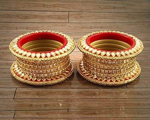 T4 Jewels Rajwadi Beautiful Kundan Rajasthani Traditional Stylish Bangles Set For Women & Girls T4 Jewels
