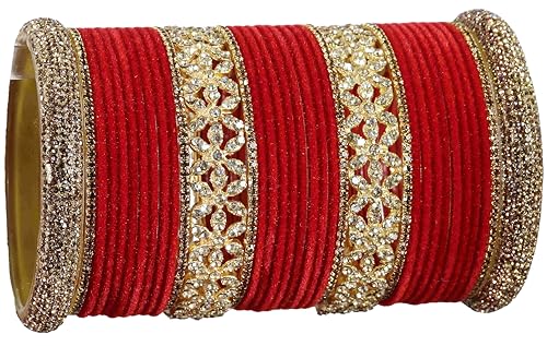 T4 Jewels Bangle Sets With AD And Velvet Bangles T4 Jewels