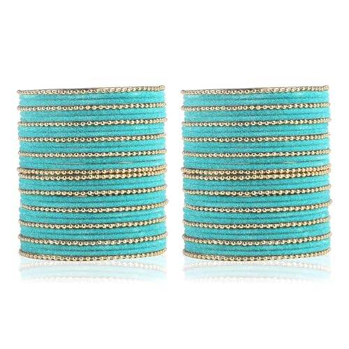 T4 Jewels Beautiful & Elegant Beads Studded Colourful Metal Bangles Set Fashion Jewellery - 110NO. All Bangle Sets T4 Jewels