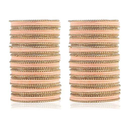 T4 Jewels Beautiful & Elegant Beads Studded Colourful Metal Bangles Set Fashion Jewellery - 110NO. All Bangle Sets T4 Jewels
