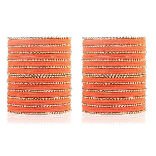 T4 Jewels Beautiful & Elegant Beads Studded Colourful Metal Bangles Set Fashion Jewellery - 110NO. All Bangle Sets T4 Jewels