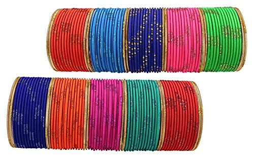 T4 Jewels Stylish Multi colour Metal Bangles set| Fancy Multicolour Bangles for women | Metal Chudi Set For Women | Women's Bangles T4 Jewels