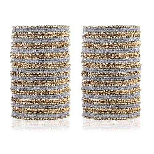 T4 Jewels Beautiful & Elegant Beads Studded Colourful Metal Bangles Set Fashion Jewellery - 110NO. All Bangle Sets T4 Jewels