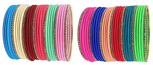 T4 Jewels Stylish Multi colour Metal Bangles set| Fancy Multicolour Bangles for women | Metal Chudi Set For Women | Women's Bangles T4 Jewels