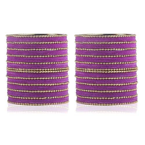 T4 Jewels Beautiful & Elegant Beads Studded Colourful Metal Bangles Set Fashion Jewellery - 110NO. All Bangle Sets T4 Jewels