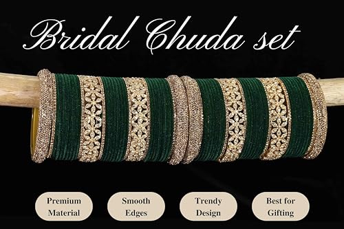 T4 Jewels Bangle Sets With AD And Velvet Bangles T4 Jewels