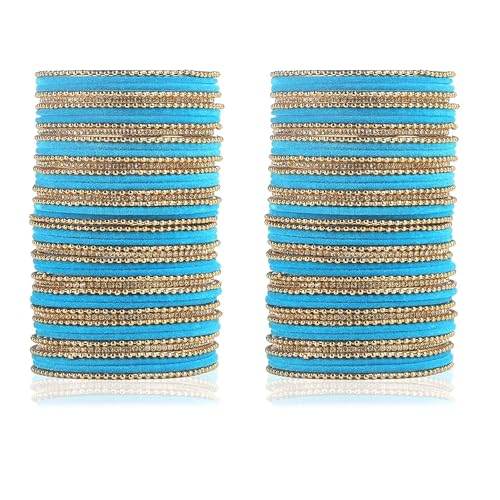T4 Jewels Beautiful & Elegant Beads Studded Colourful Metal Bangles Set Fashion Jewellery - 110NO. All Bangle Sets T4 Jewels