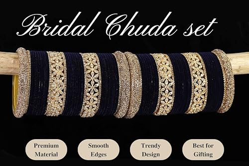 T4 Jewels Bangle Sets With AD And Velvet Bangles T4 Jewels
