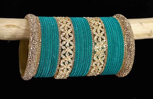 T4 Jewels Bangle Sets With AD And Velvet Bangles T4 Jewels