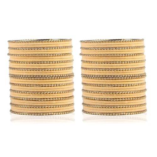 T4 Jewels Beautiful & Elegant Beads Studded Colourful Metal Bangles Set Fashion Jewellery - 110NO. All Bangle Sets T4 Jewels