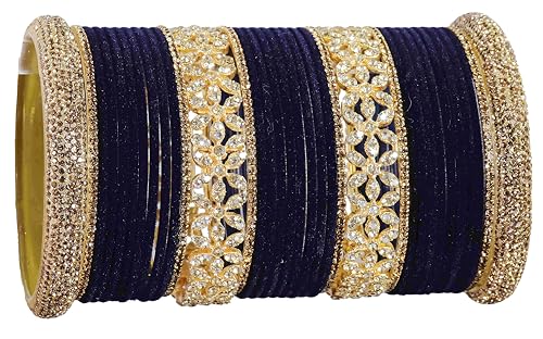 T4 Jewels Bangle Sets With AD And Velvet Bangles T4 Jewels