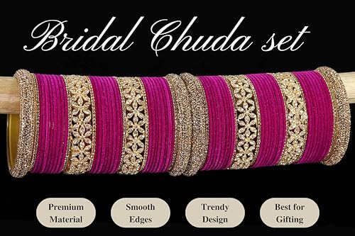 T4 Jewels Bangle Sets With AD And Velvet Bangles T4 Jewels