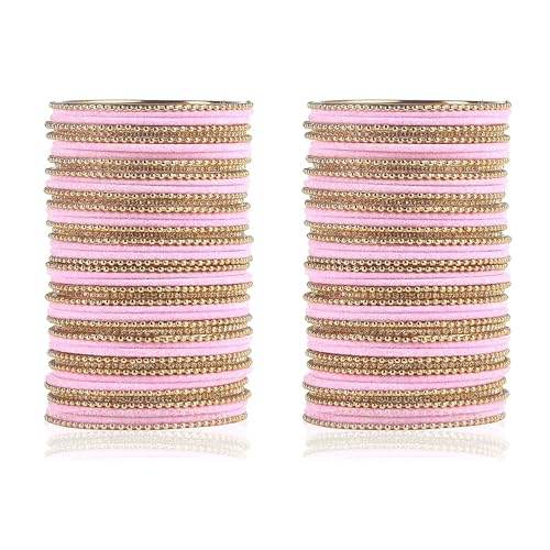 T4 Jewels Beautiful & Elegant Beads Studded Colourful Metal Bangles Set Fashion Jewellery - 110NO. All Bangle Sets T4 Jewels