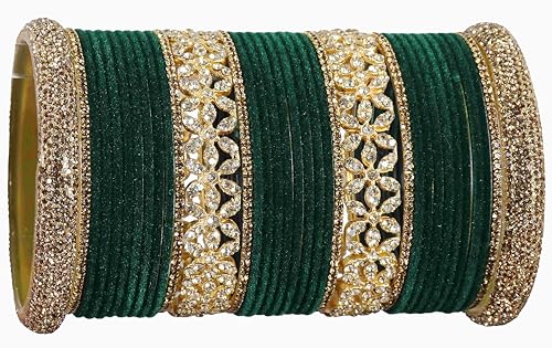 T4 Jewels Bangle Sets With AD And Velvet Bangles T4 Jewels