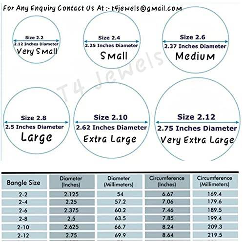 T4 Jewels Stones & Beads Work Cubic Zirconia Glossy Finished Glass Bangles Set For Women & Girls (Set of 8) T4 Jewels