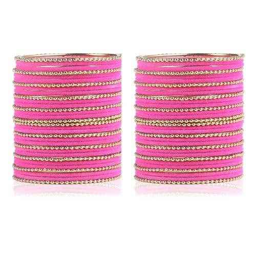 T4 Jewels Beautiful & Elegant Beads Studded Colourful Metal Bangles Set Fashion Jewellery - 110NO. All Bangle Sets T4 Jewels