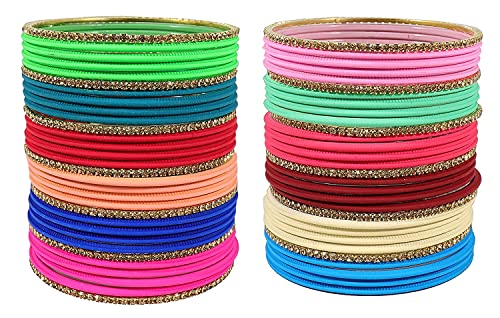 T4 Jewels Stylish Multi colour Metal Bangles set| Fancy Multicolour Bangles for women | Metal Chudi Set For Women | Women's Bangles T4 Jewels