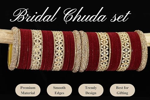T4 Jewels Bangle Sets With AD And Velvet Bangles T4 Jewels