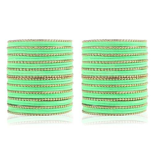 T4 Jewels Beautiful & Elegant Beads Studded Colourful Metal Bangles Set Fashion Jewellery - 110NO. All Bangle Sets T4 Jewels