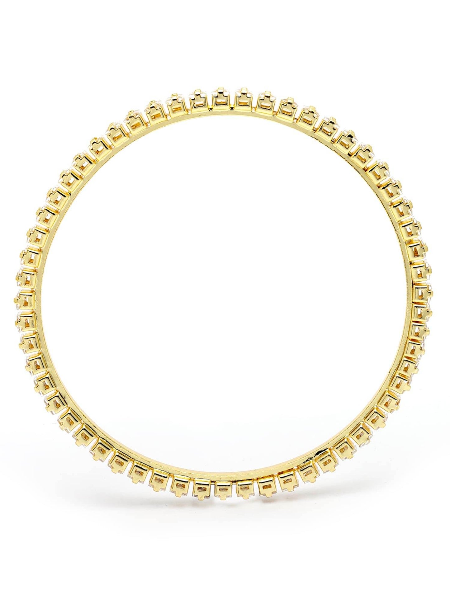 T4 Jewels Set of 4 Gold Plated American Diamond Studded Bangles for Women T4 Jewels