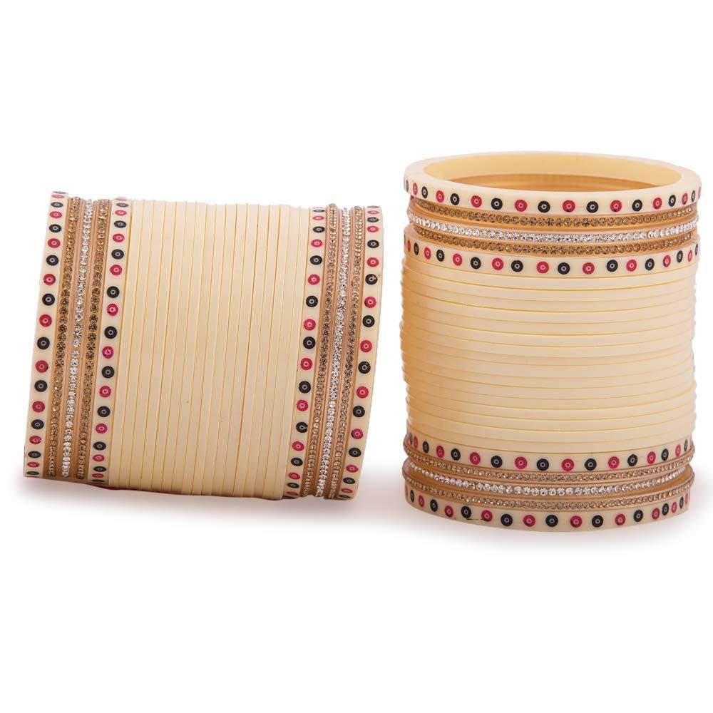 T4 Jewels White Designer Chooda Bridal Punjabi Chura Women Jewellery Dulhan Choora Set for Wedding T4 Jewels