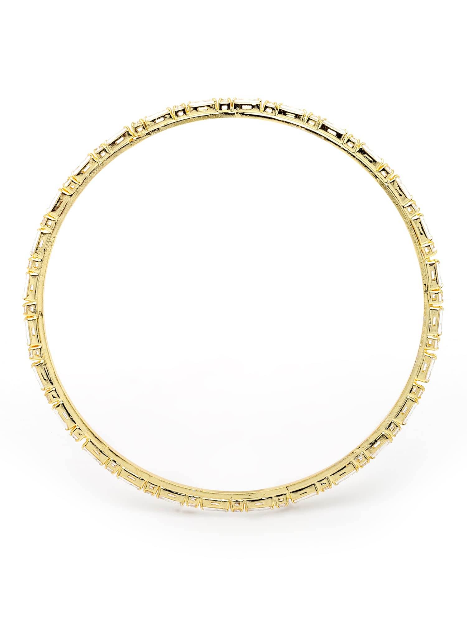 T4 Jewels Set of 4 Gold Plated American Diamond Studded Handcrafted Bangles for Women T4 Jewels