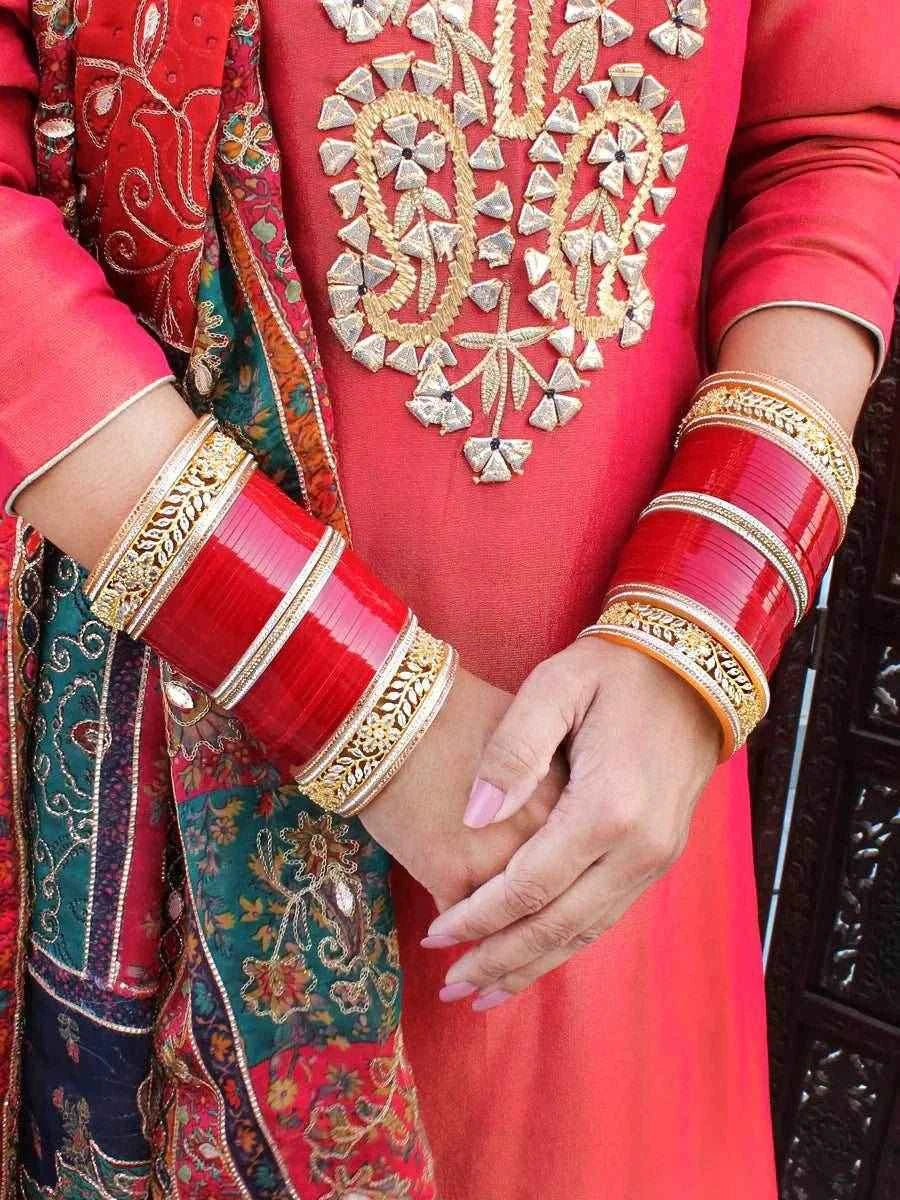 T4 Jewels Bridal Chuda With White Kada & Patti-Availbale In Many Colors (CH6Z) Bridal Chuda T4 Jewels