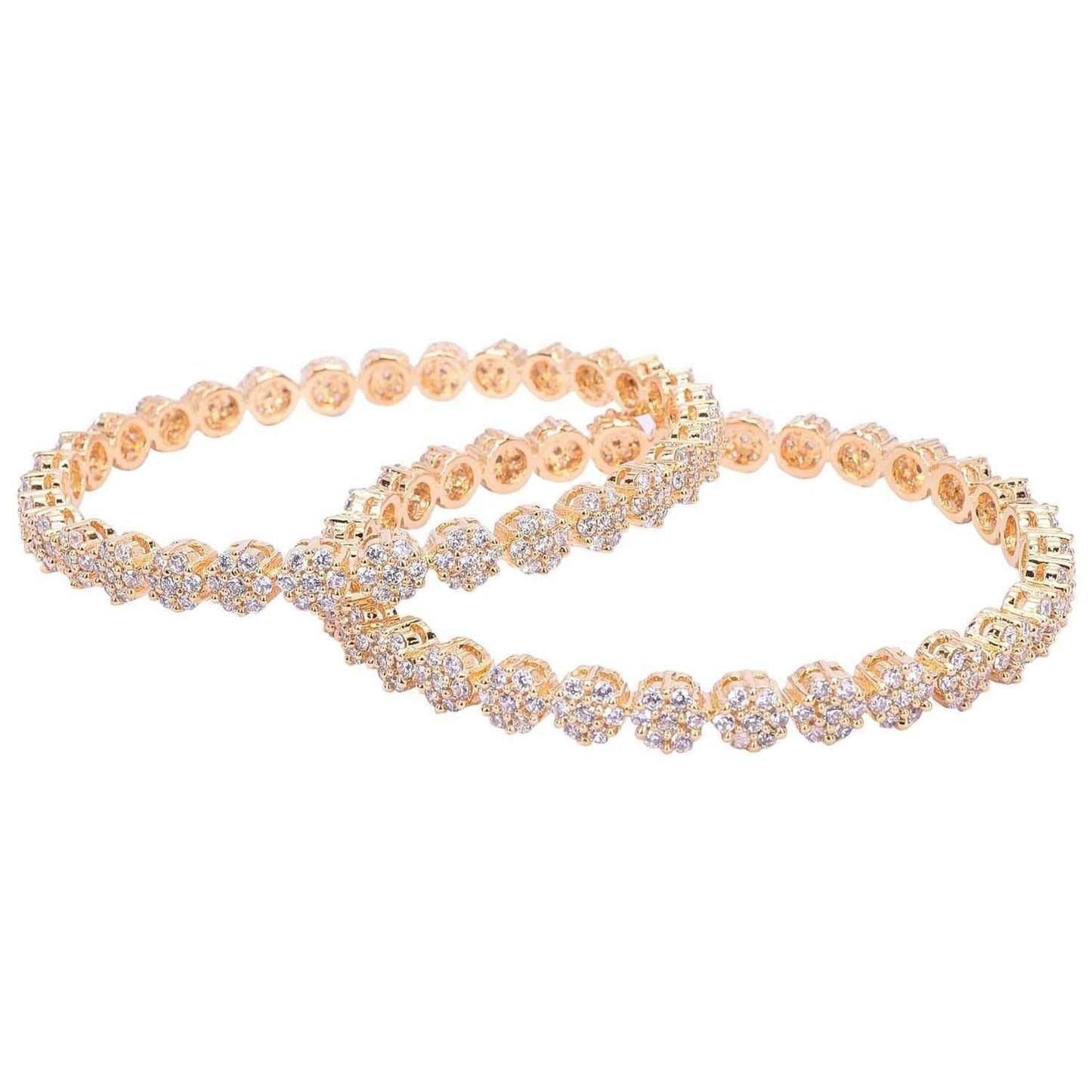 Sumaya Gold Plated American Diamond Bangles T4 Jewels