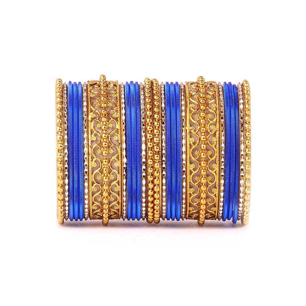Low Cost Shinning Bangle Set Blue All Bangle Sets T4 Jewels