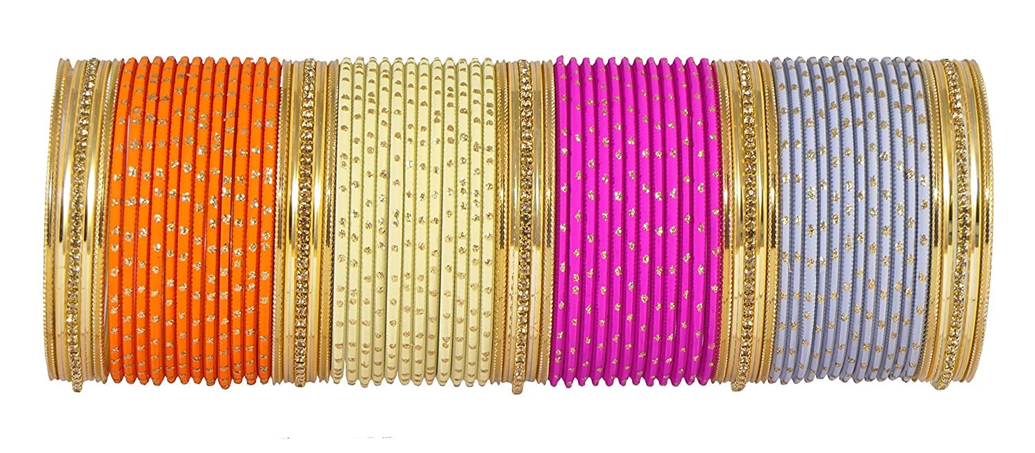 T4 Jewels Stylish Multi colour Metal Bangles set| Fancy Multicolour Bangles for women | Metal Chudi Set For Women | Women's Bangles T4 Jewels