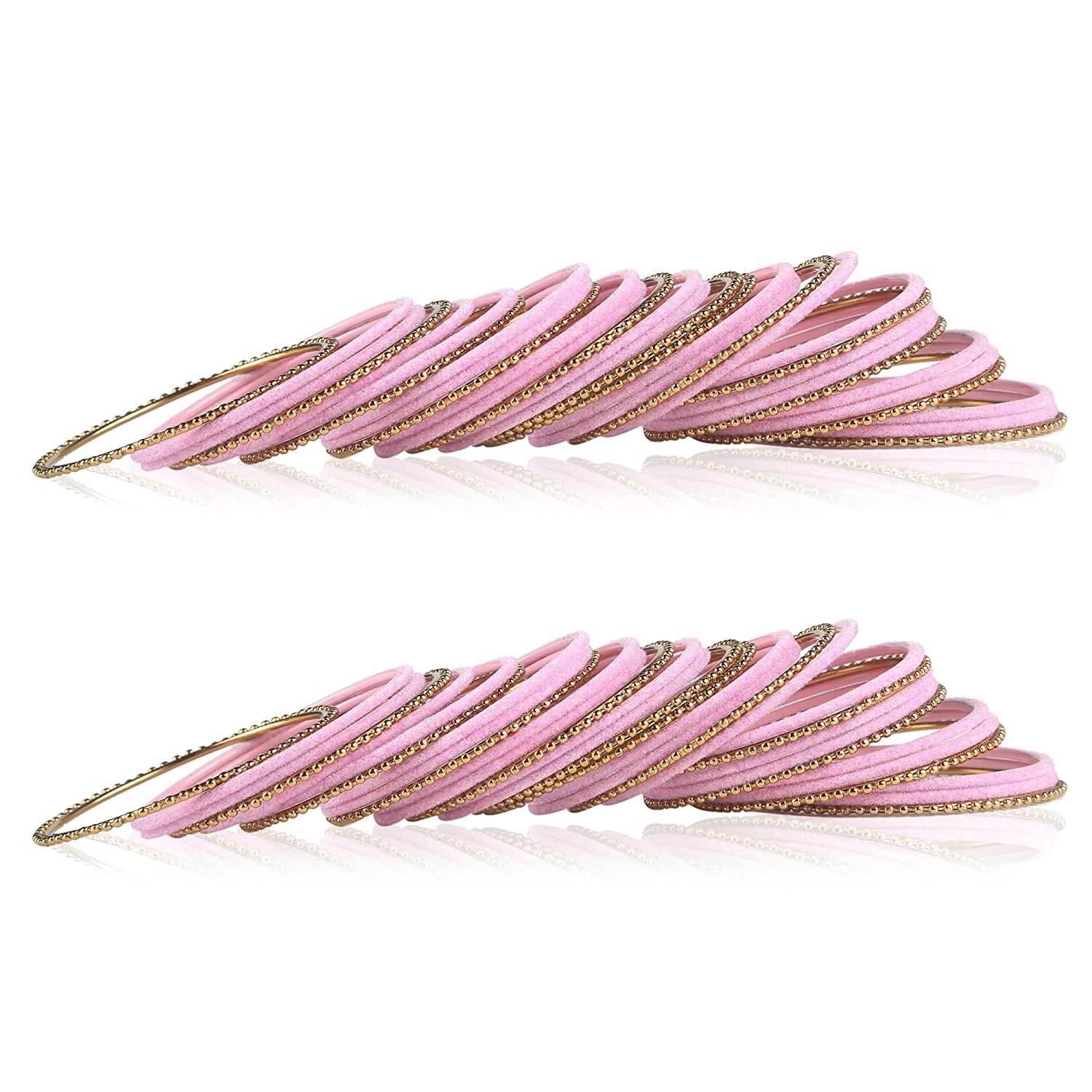 T4 Jewels Beautiful & Elegant Beads Studded Colourful Metal Bangles Set Fashion Jewellery - 110NO. All Bangle Sets T4 Jewels