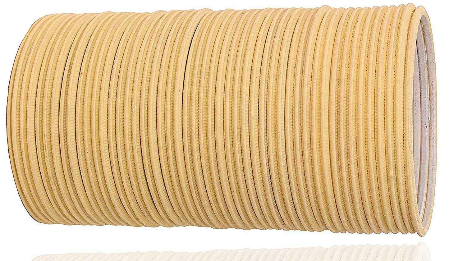 T4 Jewels Matte Desighn Neon Colour Branded Bangles Set For Women And Girls - (Pack Of 48 Bangles) - BD Cream Metal Bangles T4 Jewels