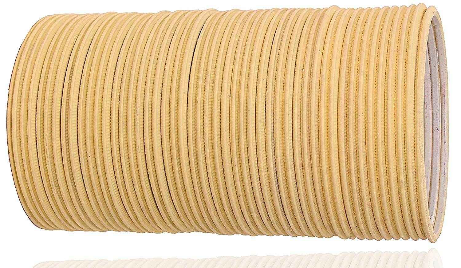 T4 Jewels Matte Desighn Neon Colour Branded Bangles Set For Women And Girls - (Pack Of 48 Bangles) - BD Cream Metal Bangles T4 Jewels