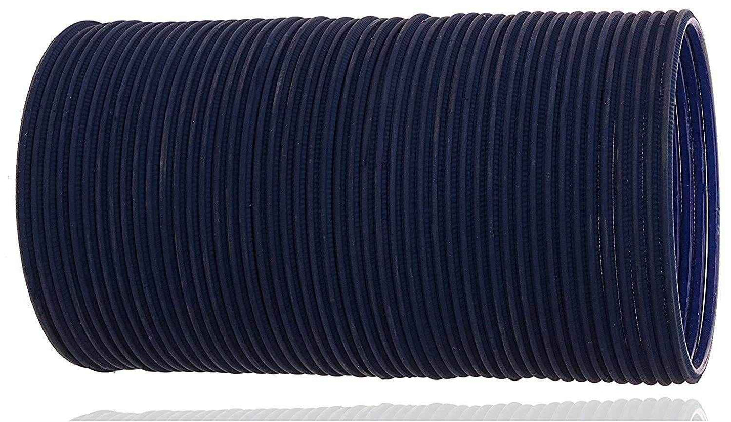 T4 Jewels Matte Desighn Neon Colour Branded Bangles Set For Women And Girls - (Pack Of 48 Bangles) - BD Navy Blue Metal Bangles T4 Jewels