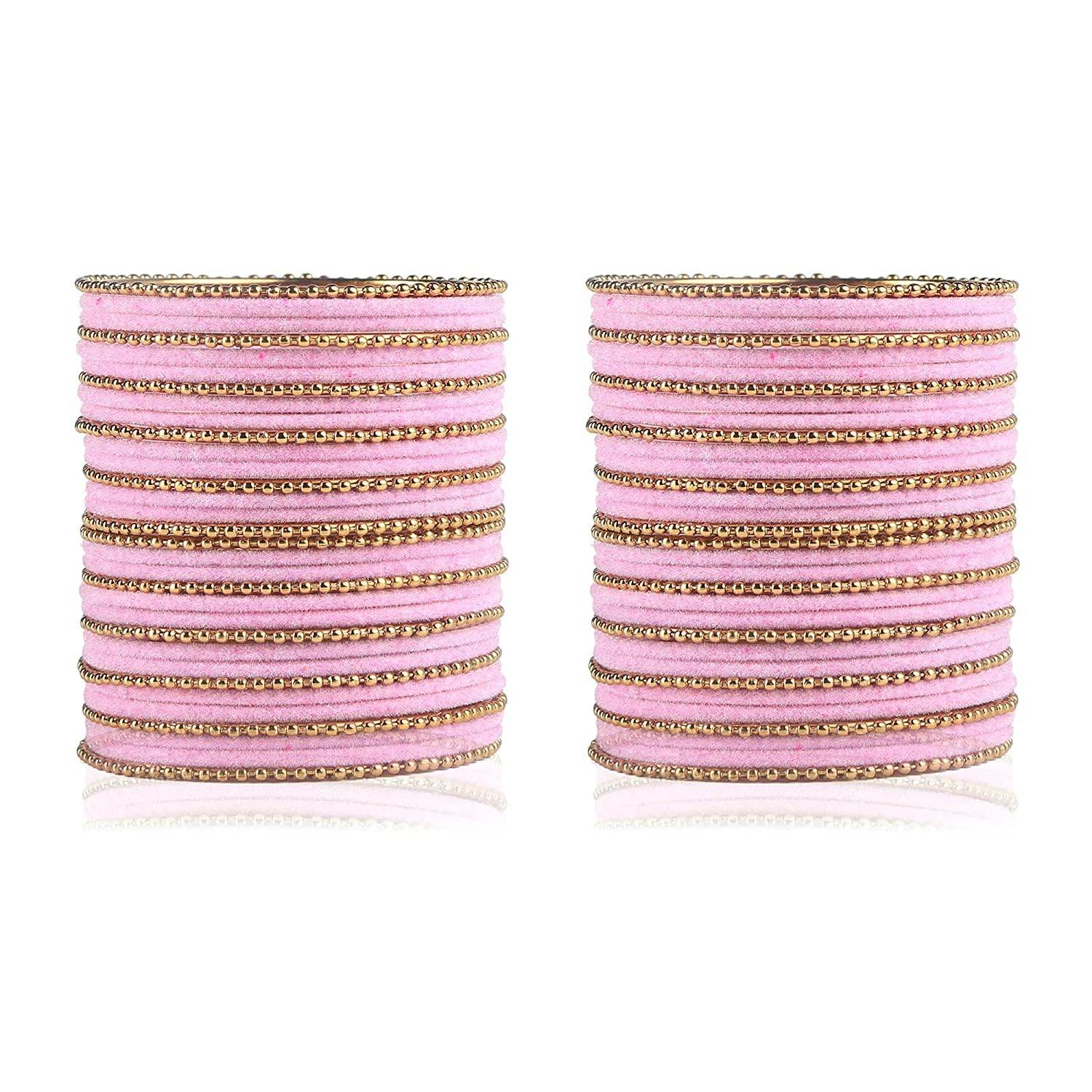 T4 Jewels Beautiful & Elegant Beads Studded Colourful Metal Bangles Set Fashion Jewellery - 110NO. All Bangle Sets T4 Jewels