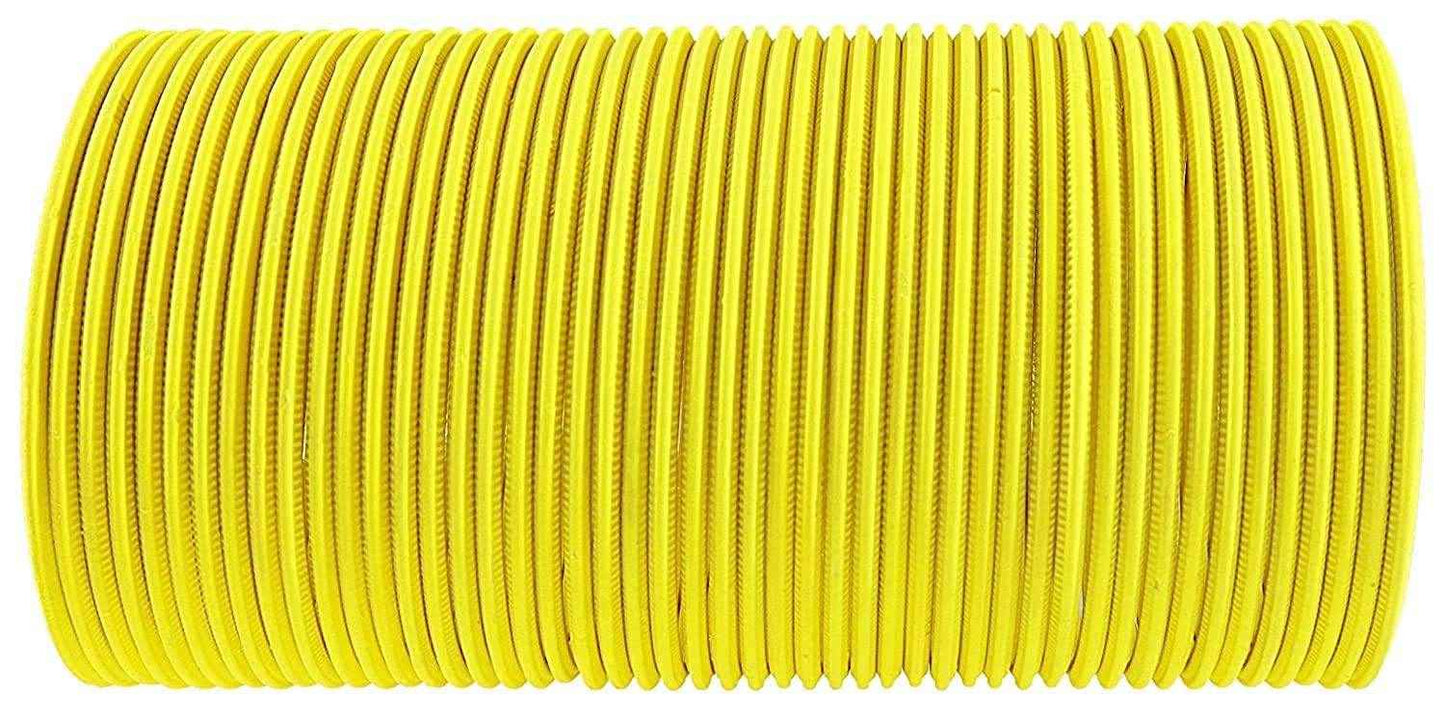 T4 Jewels Matte Desighn Neon Colour Branded Bangles Set For Women And Girls - (Pack Of 48 Bangles) - BD Yellow Metal Bangles T4 Jewels