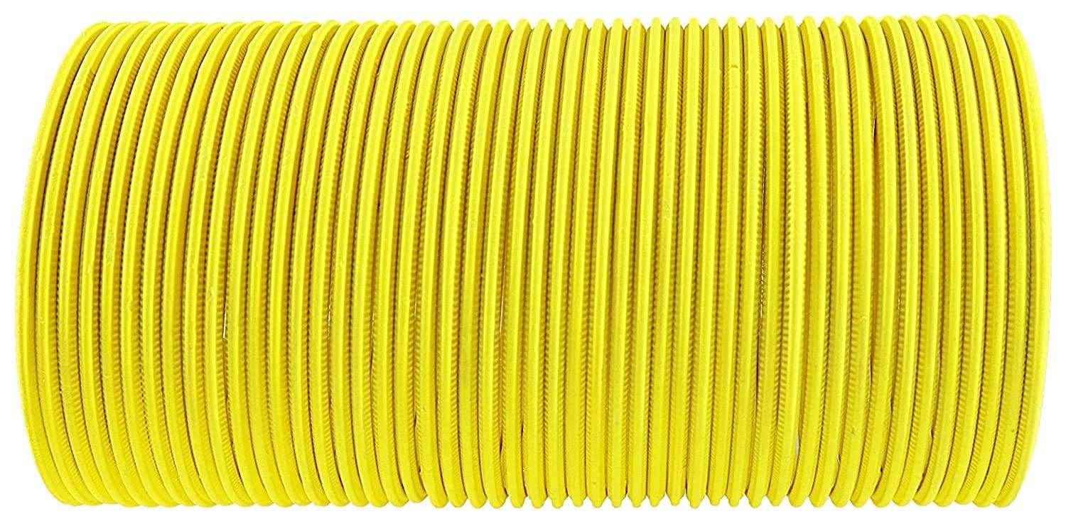 T4 Jewels Matte Desighn Neon Colour Branded Bangles Set For Women And Girls - (Pack Of 48 Bangles) - BD Yellow Metal Bangles T4 Jewels