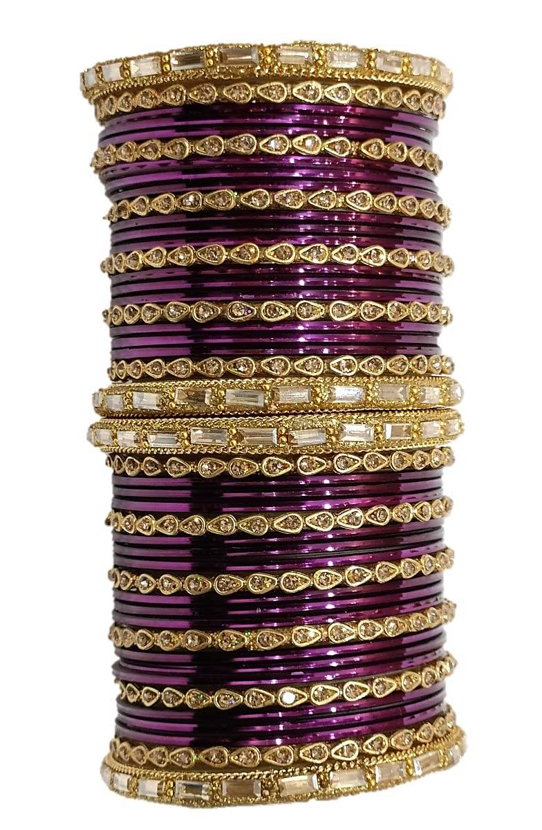 T4 Jewels 18k Gold Plated Drop Design Beautiful Stylish Fashion Jewellery Glass Bangles Set - 78NO All Bangle Sets T4 Jewels