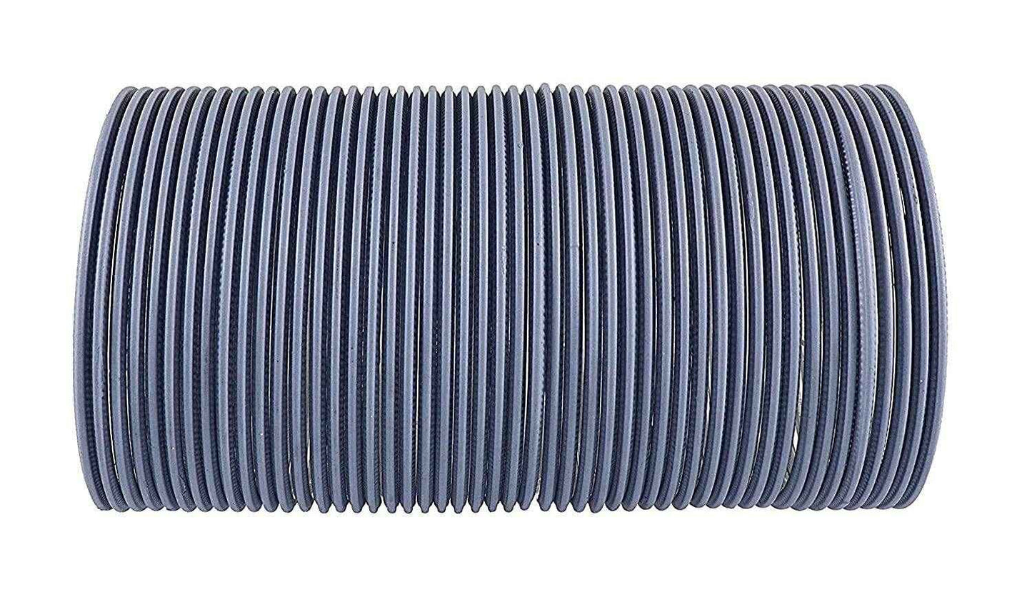 T4 Jewels Matte Desighn Neon Colour Branded Bangles Set For Women And Girls - (Pack Of 48 Bangles) - BD Grey Metal Bangles T4 Jewels