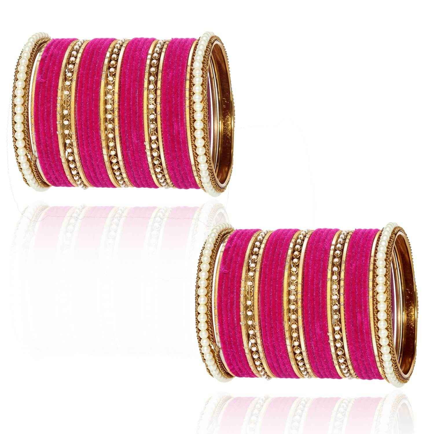 T4 Jewels Glossy Finish Beads Studded Latest Fashion Jewellery Stylish Bangles Set - 104NO All Bangle Sets T4 Jewels