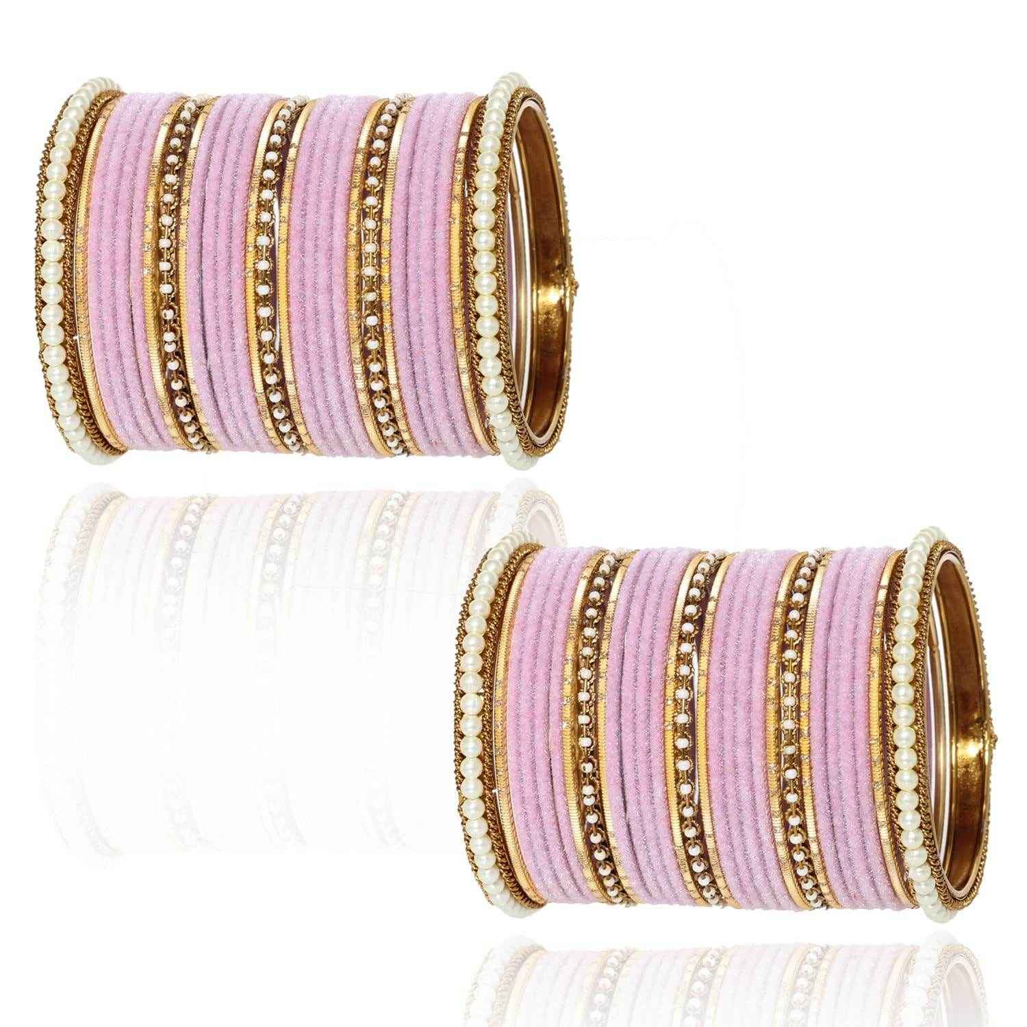 T4 Jewels Glossy Finish Beads Studded Latest Fashion Jewellery Stylish Bangles Set - 104NO All Bangle Sets T4 Jewels